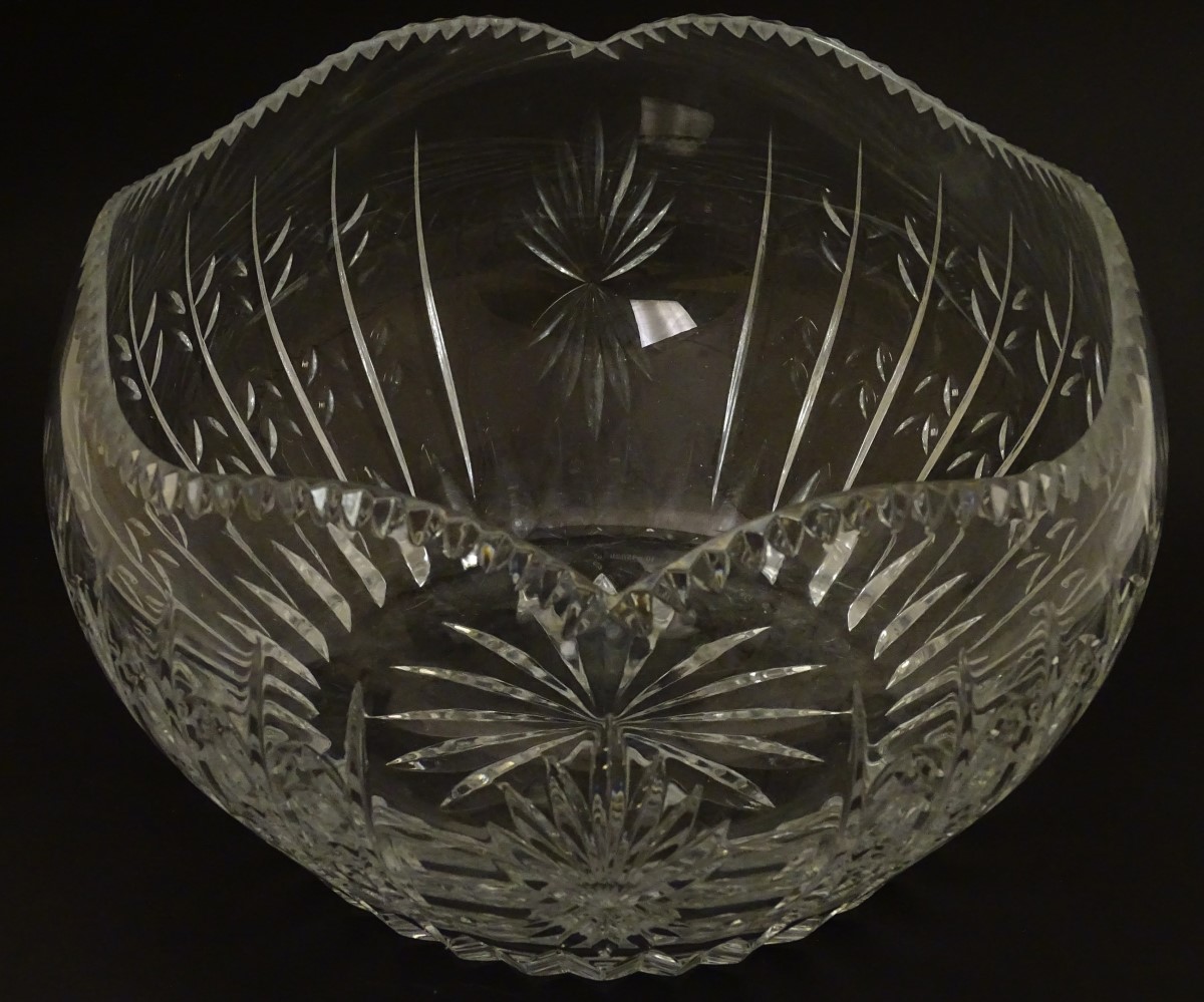 Faberge: a 'House of Carl Faberge 85 FM' crystal cut glass bowl with wavy edge, - Image 2 of 9