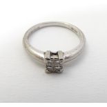 A 950 platinum ring set with 4 diamonds CONDITION: Please Note - we do not make