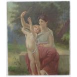 I. Fontana, after Guillaume Seignac, Oil on canvas, 'Cupid and Psyche', Signed lower left. Approx.