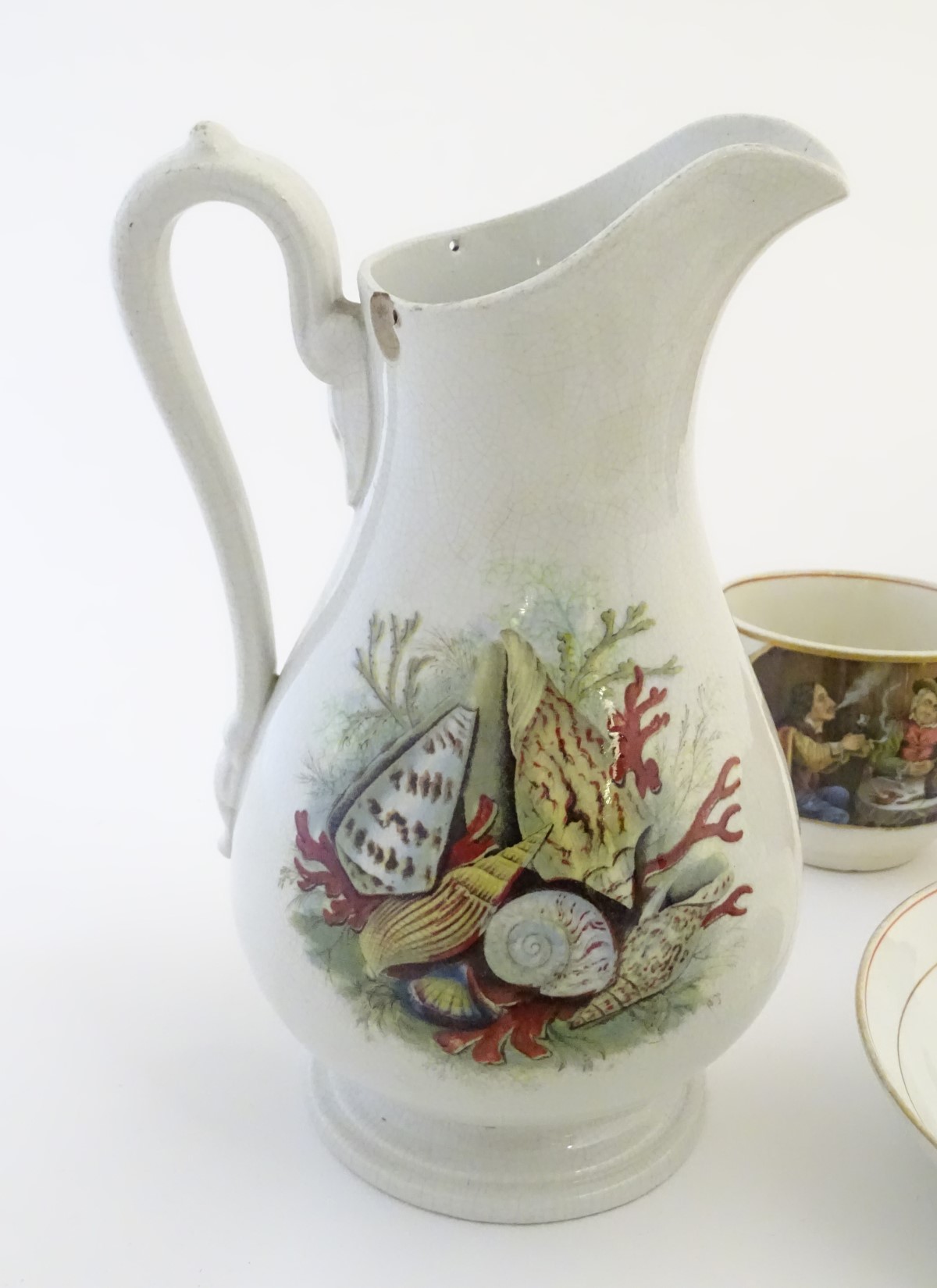 A quantity of Prattware items, comprising two large mugs, - Image 3 of 11