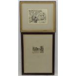 Russell Sidney Reeve (1895-1970), Two signed etchings,