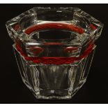 Ralph Lauren : a hexagonal clear glass small bowl with plaited red strung band ,