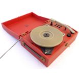 Vintage Retro : a 1960's PR ( Portadyne Radio and TV ) portable electric record player ,