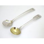 A Geo III silver salt spoon hallmarked London 1803 maker William Ely & William Fern and a Victorian