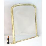A large painted Victorian over mantel mirror. 59" wide x 58" high.