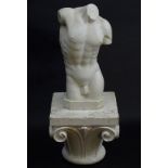 Greek XX?, White Carrera Marble Sculpture, Statue of the torso of Apollo (Apollo Lykeios),