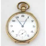 Waltham pocket watch : a gilt Dennison cased 'Waltham USA ' top wind pocket watch with signed