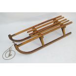 A vintage Davos Germina wooden sledge/toboggan by VEB Hachelstein,