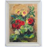 'Svetla 75', Oil on board, Still life of flowers, Signed and dated upper left.