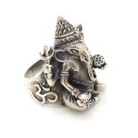 A silver ring depicting the Indian / Hindu elephant headed god, Ganesha.