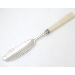 A silver butter knife hallmarked Birmingham 1827 with ivory handle 8" long CONDITION: