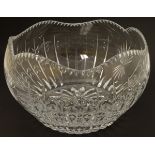 Faberge: a 'House of Carl Faberge 85 FM' crystal cut glass bowl with wavy edge,