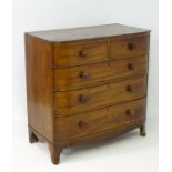 A mid / late 19thC mahogany bow fronted chest of drawers,