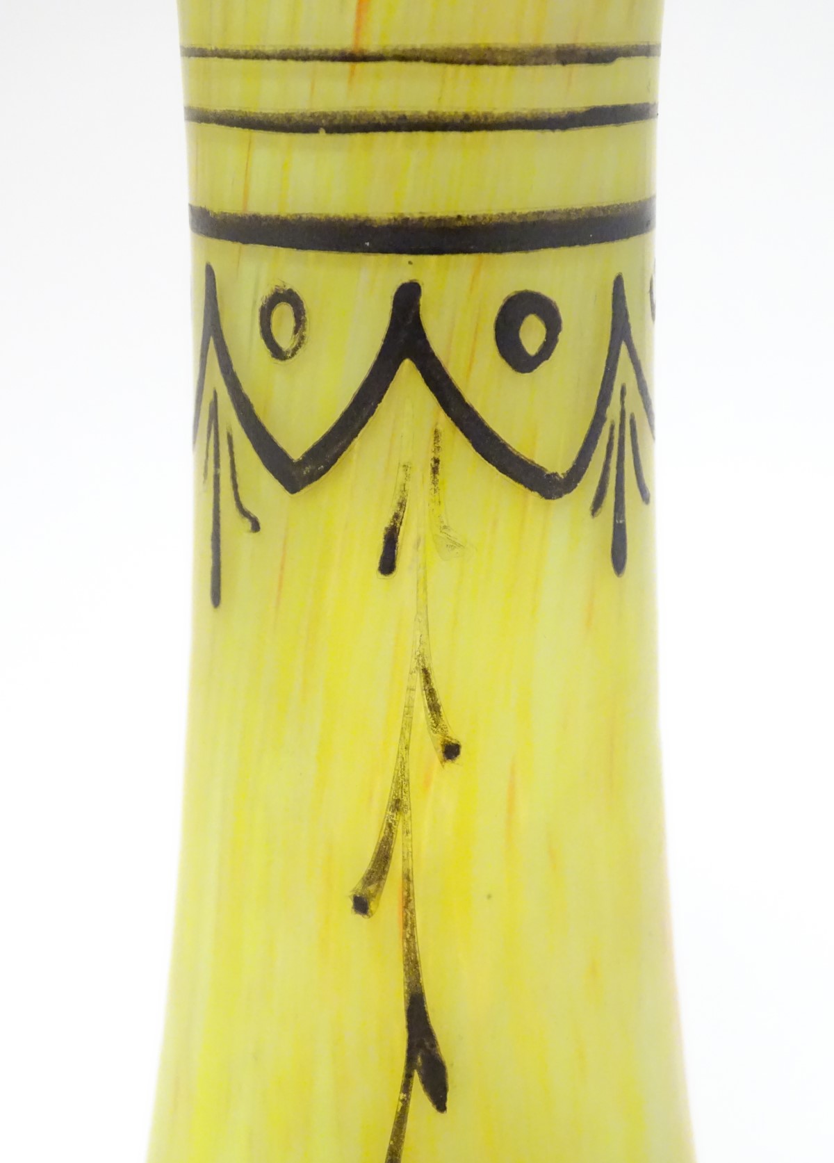 Auguste Legras: an Art Deco signed yellow marbled vase, - Image 6 of 8