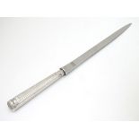 A silver handled paper knife 8 1/2" long CONDITION: Please Note - we do not make