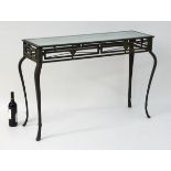 Vintage Retro: a powder coated hall table with plate glass top,