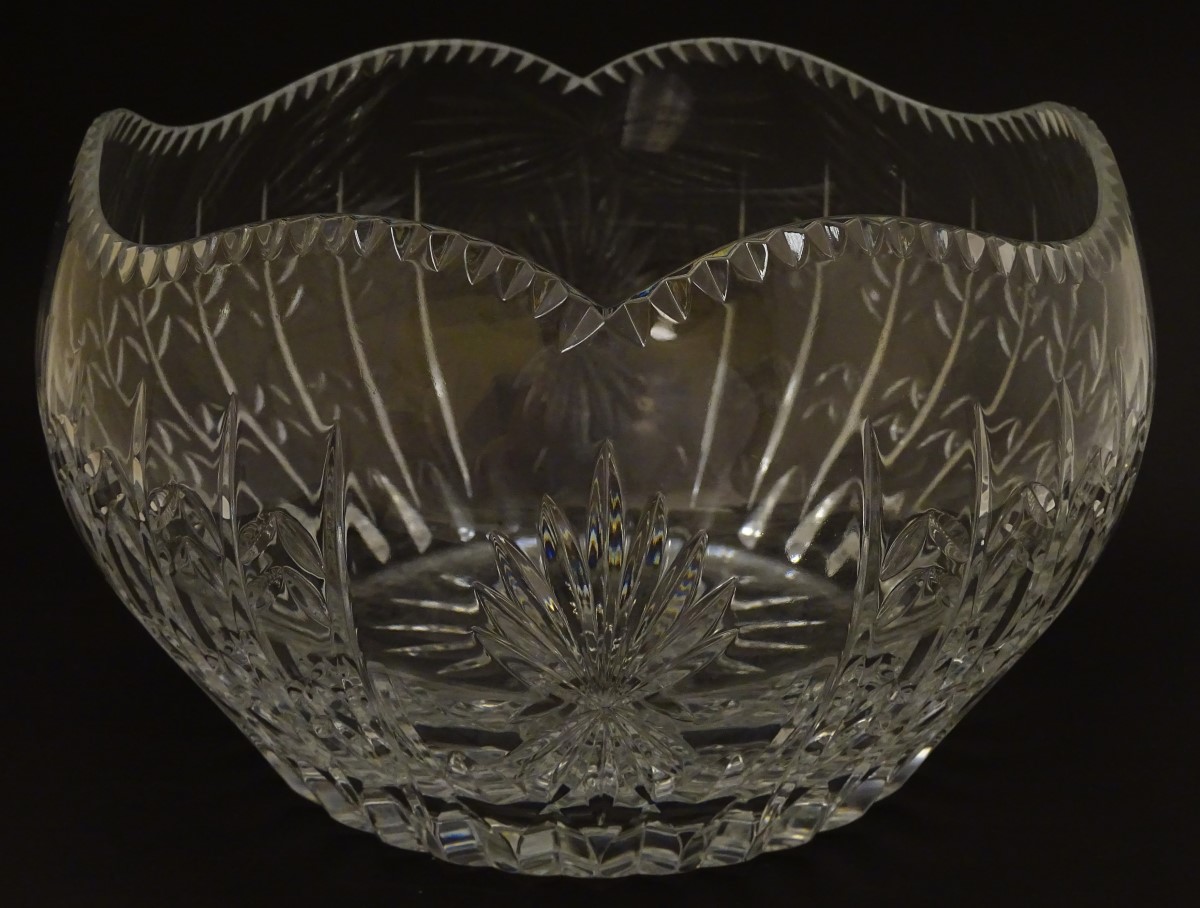 Faberge: a 'House of Carl Faberge 85 FM' crystal cut glass bowl with wavy edge, - Image 4 of 9
