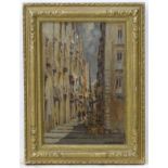 D. Angelos, XIX, Oil on panel, An Italian street scene with figures, Signed lower right.