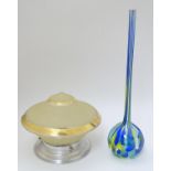 Glass : a garden flower light (for use with a tea light) 13 3/4" high.