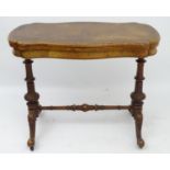 A late 19thC walnut card table,