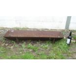 Garden and Architectural Salvage: a old cast iron pig trough, marked 'Wheatley, Wickham'.