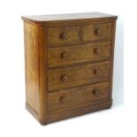 A mid / late 19thC mahogany chest of drawers,