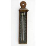 A 20thC max - min horticultural thermometer: a painted tinplate cased English external mercury