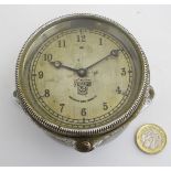 A 1920s bezel wind car / automobile clock: a chromium cased dashboard clock 'Smith's,