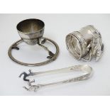 c1901 Silver plated sugar tongs,