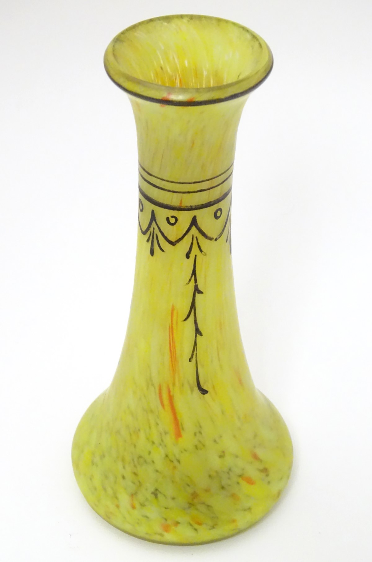 Auguste Legras: an Art Deco signed yellow marbled vase, - Image 4 of 8