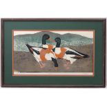 Leslie George Davie, (1909-1999), Limited edition artist's proof, 4/12 'Shelducks', Signed, titled,