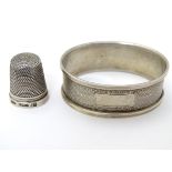 A silver napkin ring Birmingham 1951 maker B & Co.