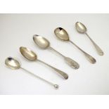 Three 19thC silver teaspoons including one hallmarked Newcastle 1837 maker John Walton and 2