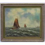 R V Campen, XX, Dutch Marine School, Oil on canvas, Sailing home,