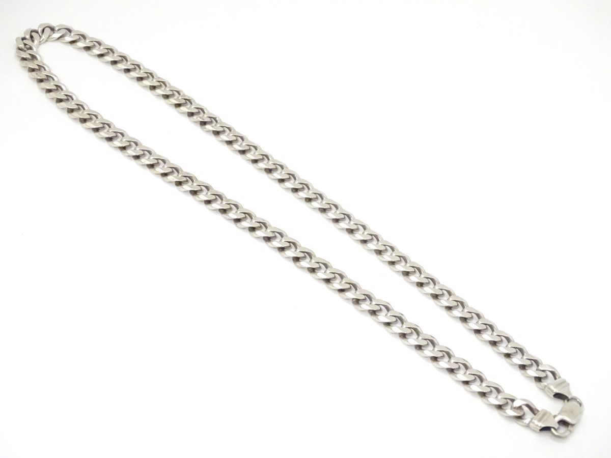 A silver chain necklace approx 20" long (56g) CONDITION: Please Note - we do not