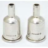 A pair of silver party popper sleeves / covers hallmarked London 2000 maker Asprey & Garrard 2 1/4"