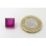 Unmounted stone: A pink square cut sapphire,approx 9.