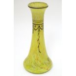 Auguste Legras: an Art Deco signed yellow marbled vase,
