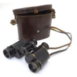 Militaria: A pair of cased field/officer's binoculars by Hunsicker & Alexis,
