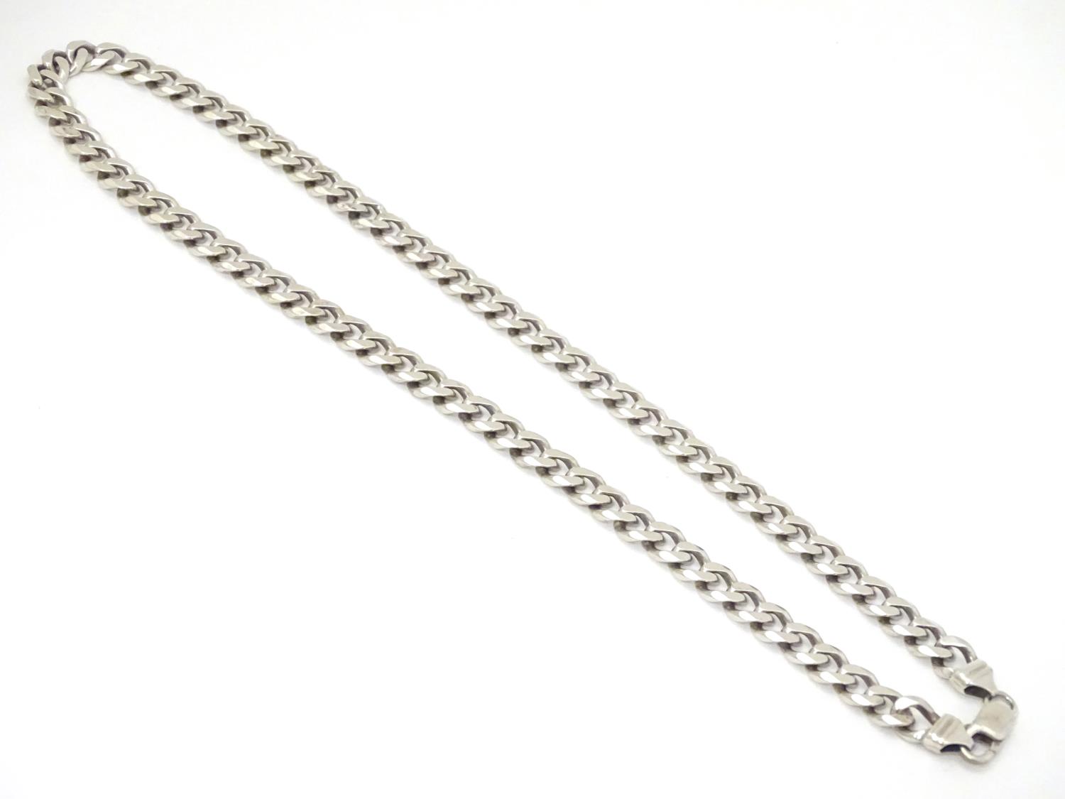 A silver chain necklace approx 20" long (56g) CONDITION: Please Note - we do not - Image 2 of 10