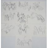 Ahmed Mahoud (1940), Studio sketch pads, A collection of 10 drawings in crayon,