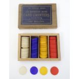Card Counters : a box marked ' The Veteran series 144 Superior Bone Card Counters .
