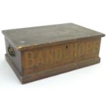 An early 20thC painted pine Missionary's bible box, painted 'Band of Hope' to front.