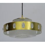Vintage Retro : a Danish Designed Coronell ? pendant hanging light lamp with brushed bronze