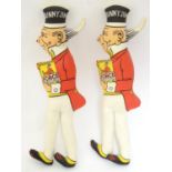 Force Cereal: two Sunny Jim advertising soft fill figures, 'High 'o'er the fence jumps Sunny Jim,