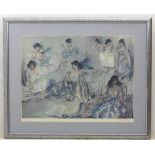 Sir William Russell Flint ( 1880-1969), Signed Coloured print with blindstamp, ' Variations IV ',