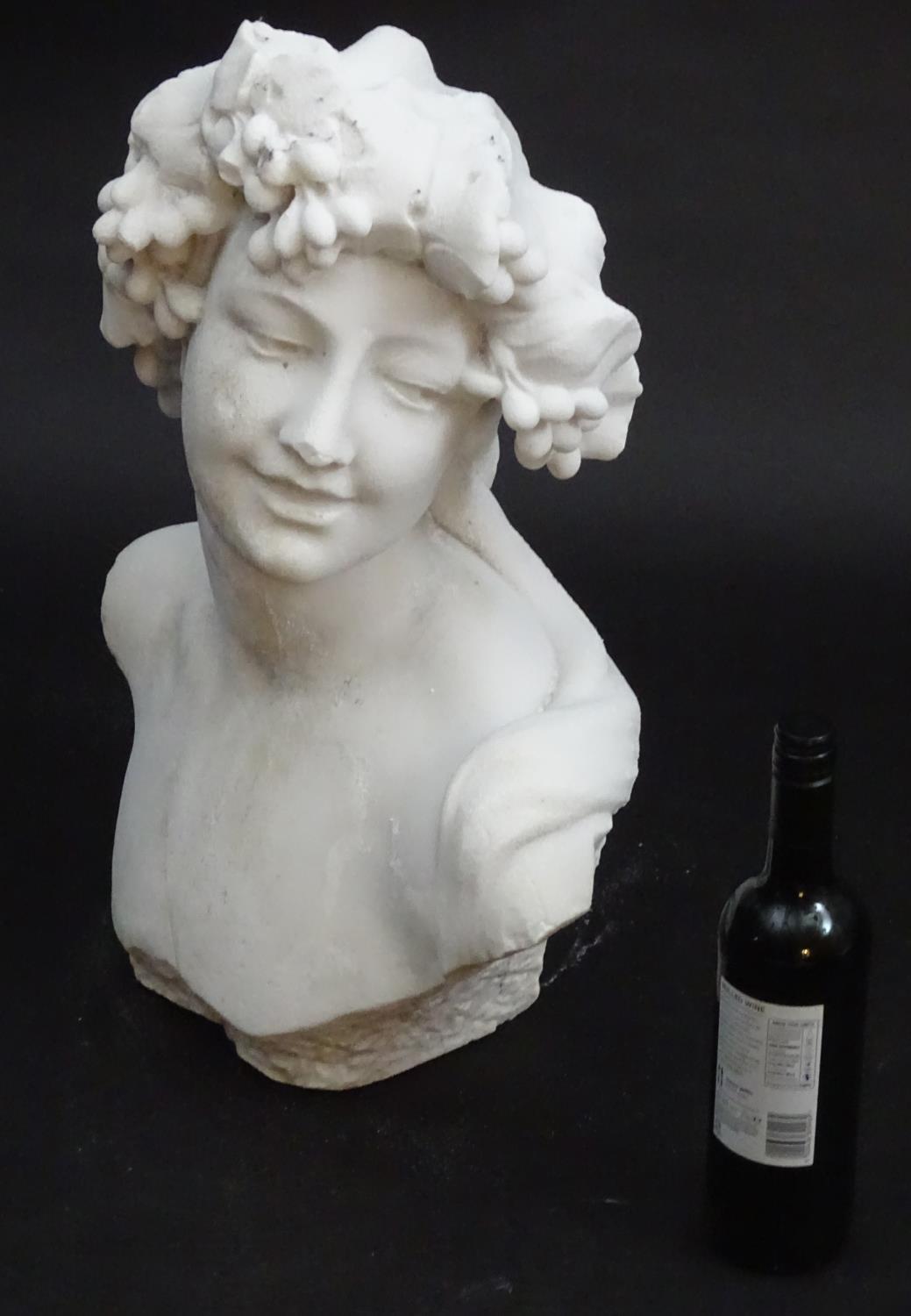 A reconstituted marble sculpture: bust of Bacchus, Roman God of Wine, Agriculture and fertility. - Image 4 of 18