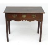 An 18thC oak side table,