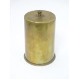 Militaria: a WWI/First World War/WW1 trenchart cannister formed from a French artillery shell,