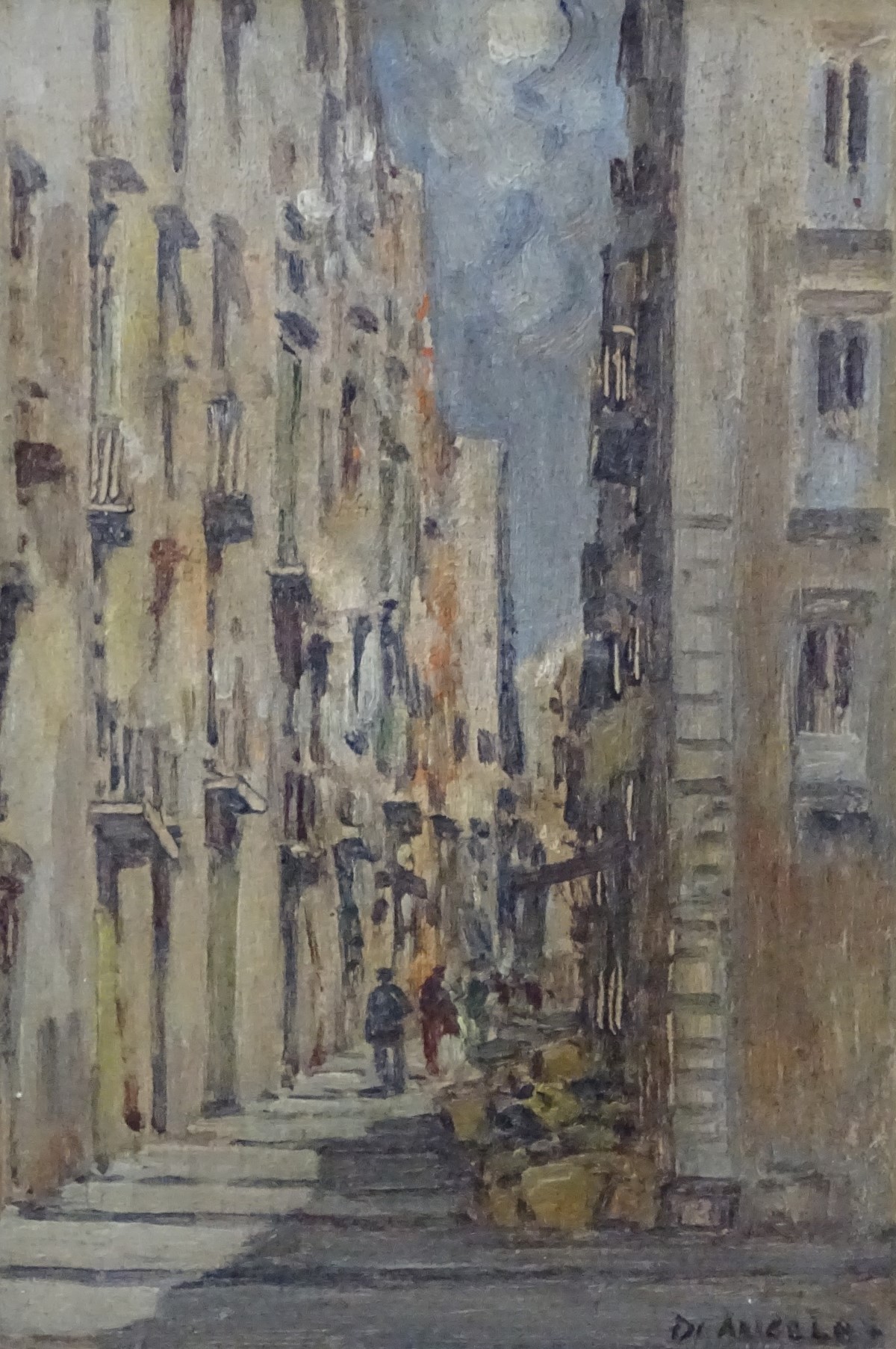 D. Angelos, XIX, Oil on panel, An Italian street scene with figures, Signed lower right. - Image 7 of 8